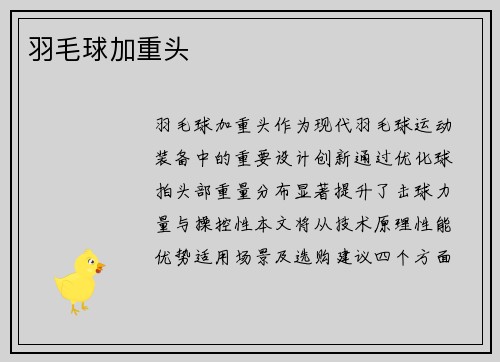 羽毛球加重头